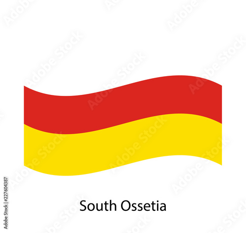 South Ossetia flag background with cloth texture. South Ossetia