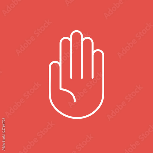Hand - rot/weiß - HALLO - STOP
