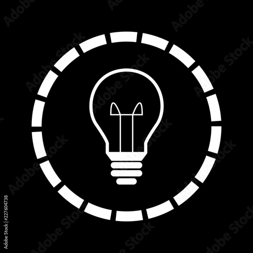 Glühbine Kreis Rund Strahlen - Icon, Symbol, Piktogramm, grafisches Element - outline - Vektor - schwarz