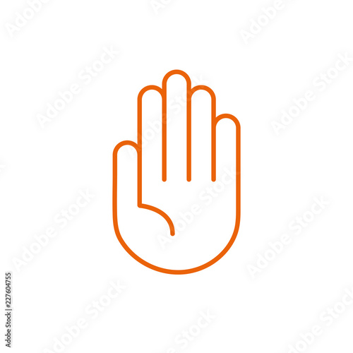 Hand, Handfläche - Icon, Piktogramm, grafisches Element - outline - orange