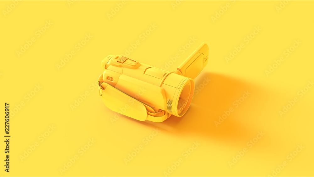Yellow Video Camera Open 3d illustration 3d render Yellow Video Camera Open 3d illustration 3d render