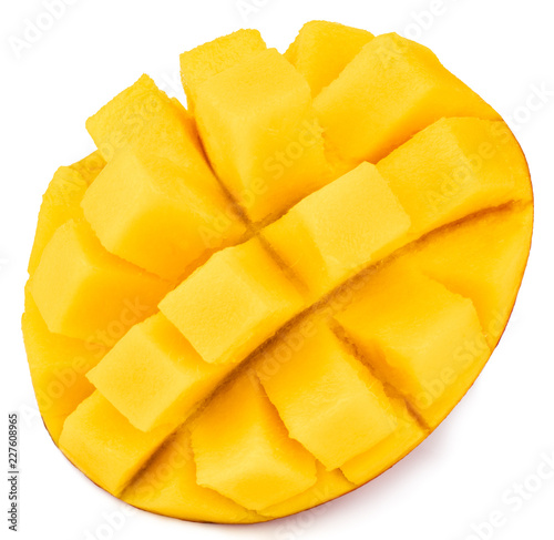 mango isolated on white background, top view