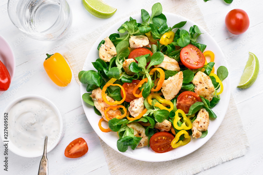 Vegetable salad with chicken meat Vegetable salad with chicken meat