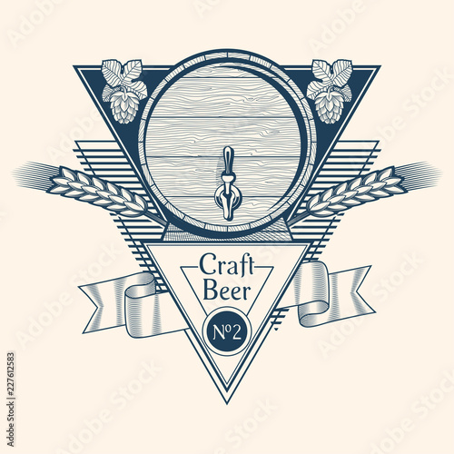 Craft beer barrel emblem