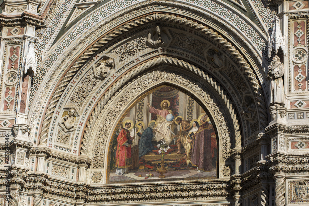 Beautiful details above the doors of Florence cathedral