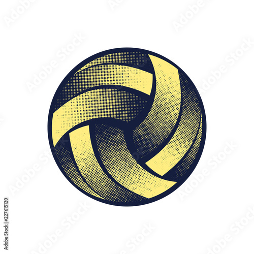 Volleyball halftone yellow symbol