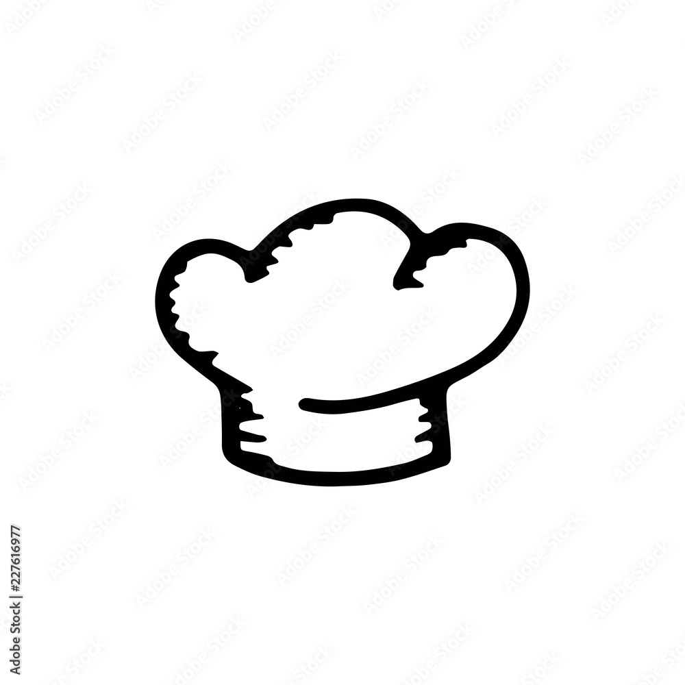 chef hat icon. sketch isolated object chef hat icon. sketch isolated object