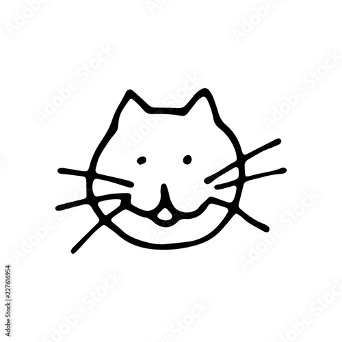 cat muzzle icon. sketch isolated object