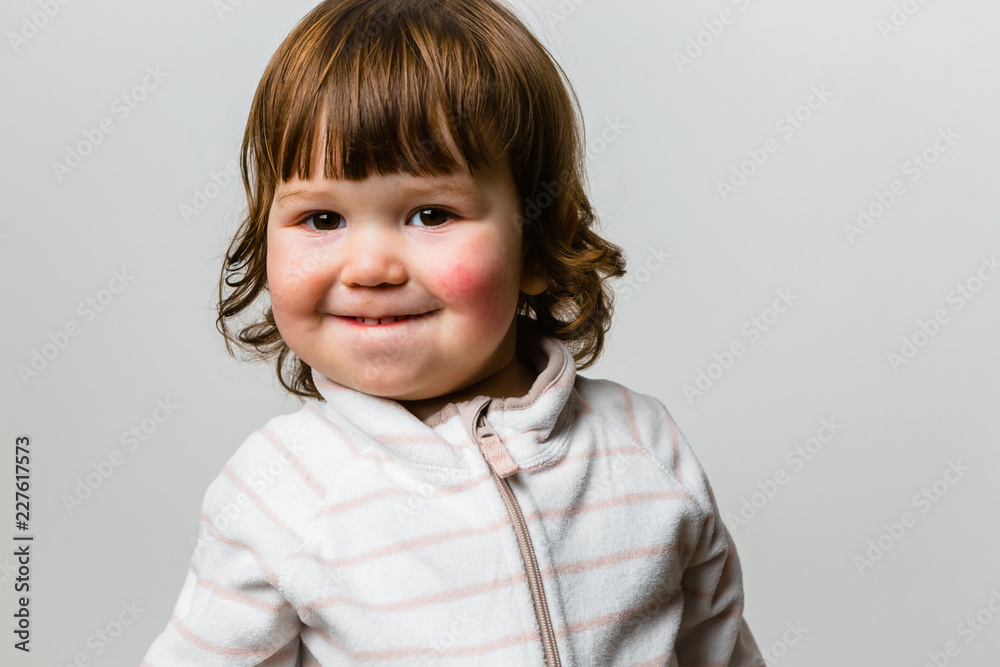 Happy Baby Girl Studio Portrait on White Background Happy Baby Girl Studio Portrait on White Background