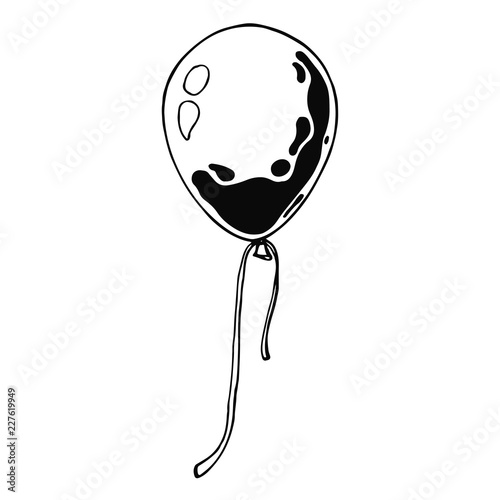 Sketch balloon. Hand drawn, isolated on a white background. Vect