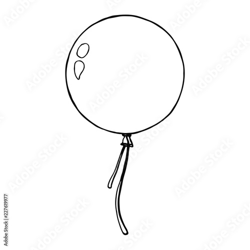 Sketch balloon. Hand drawn, isolated on a white background. Vect