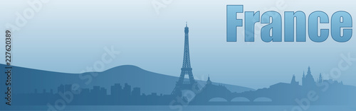 banner with the image of the sights of France