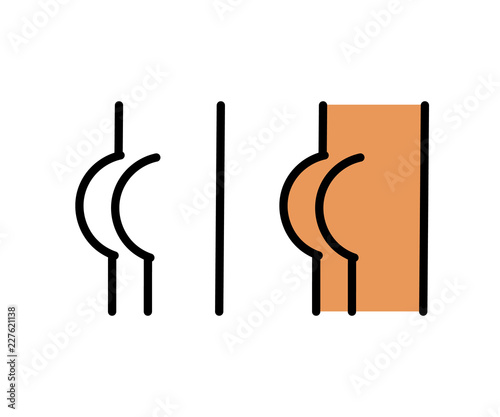 icon male ass. vector illustration