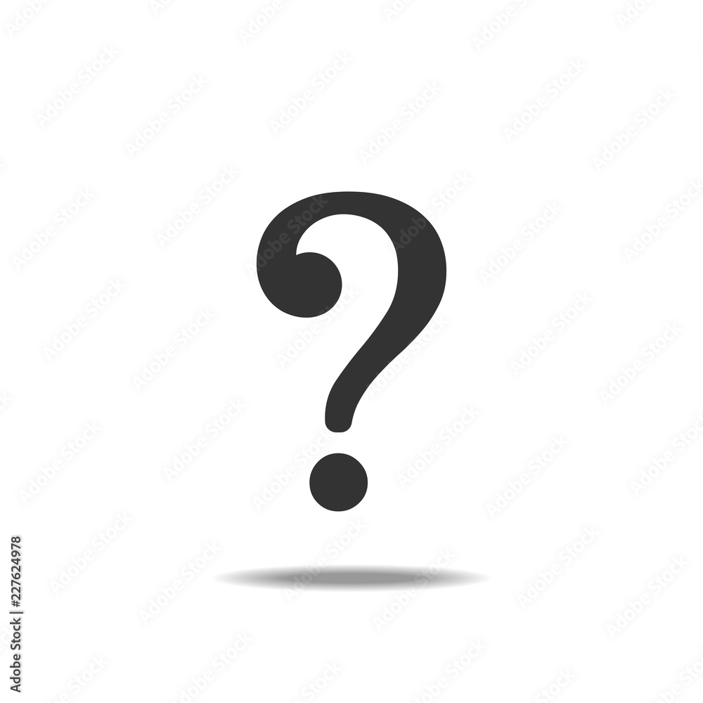 Question mark sign with shadow icon. Help symbol. FAQ sign. Flat vector Question mark sign with shadow icon. Help symbol. FAQ sign. Flat vector