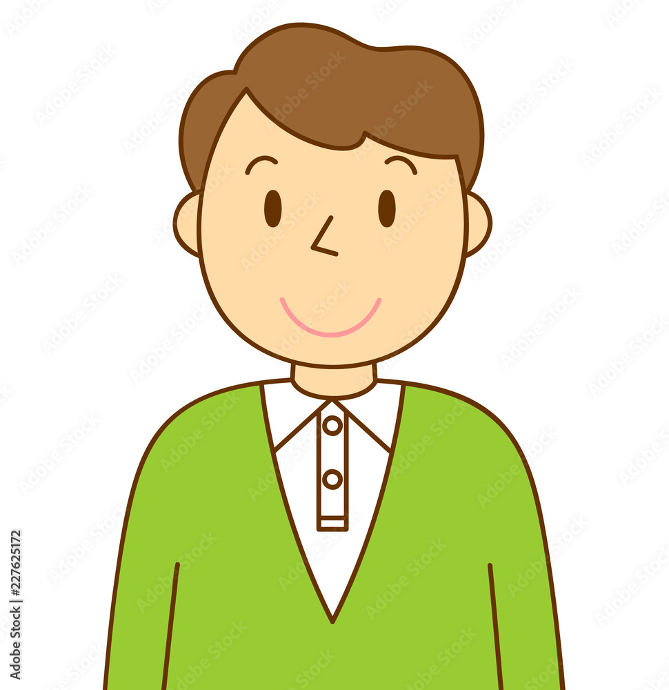 男性 ほほえむ 男性 ほほえむ