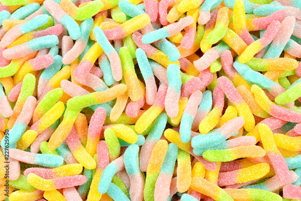 Juicy colorful jelly sweets. Gummy candies. Snakes. Juicy colorful jelly sweets. Gummy candies. Snakes.