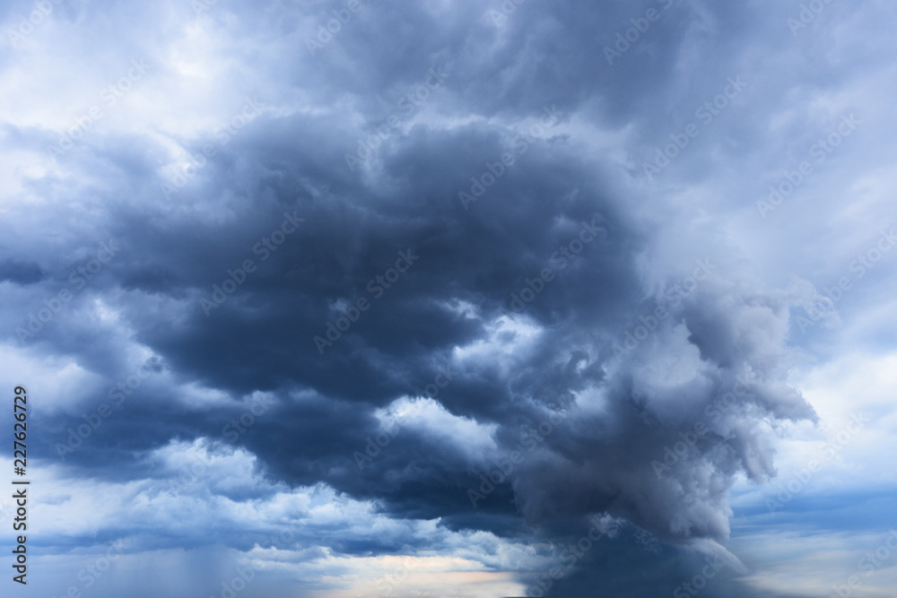 Sky in stormy cyclone clouds. Weather meteorology Sky in stormy cyclone clouds. Weather meteorology