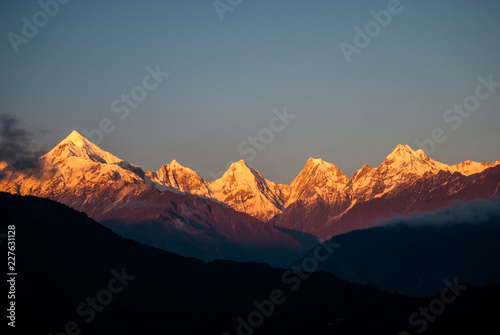 Panchachuli Peaks of Himalayas from Munsyari, Uttarakhand