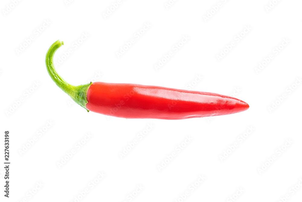 a red pepper on a white background / Chaotian pepper a red pepper on a white background / Chaotian pepper