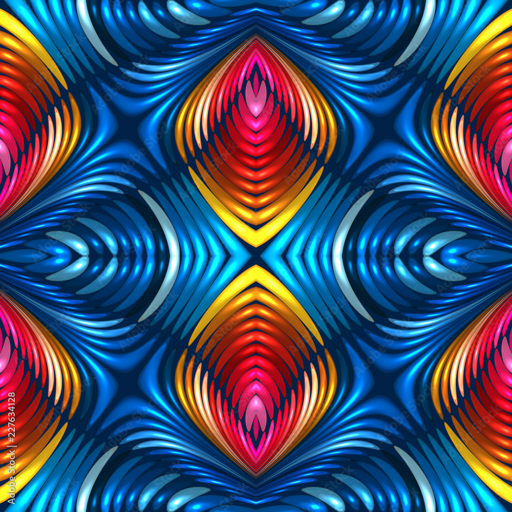 Three-dimensional abstraction in intense colors