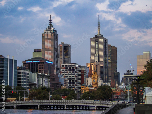 Melbourne skyline twilight