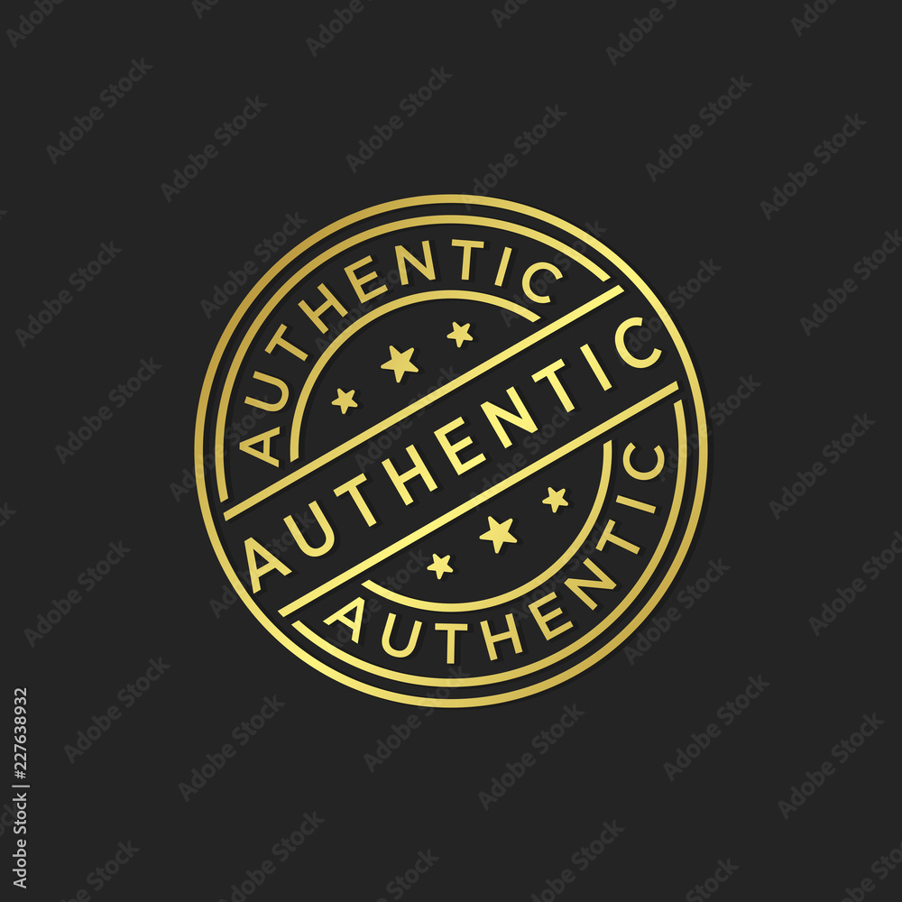 Authentic stamp seal vector template