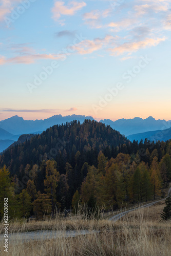 Colorful Autumn Mountain Landscape Panorama View In National Park Hohe Tauern Carinthia Austria