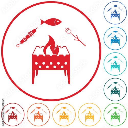 Grilled fish, zephyr and  kebab icon