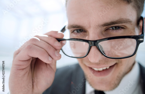 Portrait of handsome guy with eyeglasses