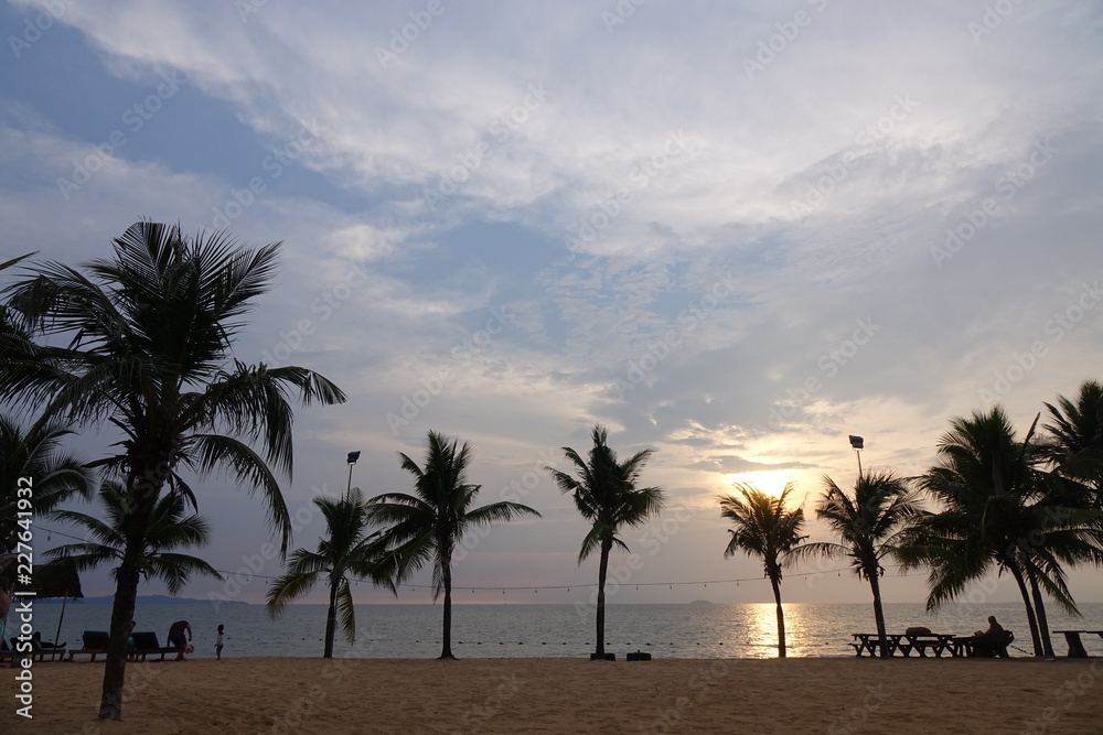 Sunset at pattaya beach thailand Sunset at pattaya beach thailand