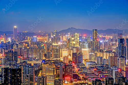 Canvas Print Shenzhen Bay Houhai CBD/Shenzhen City Night Skyline