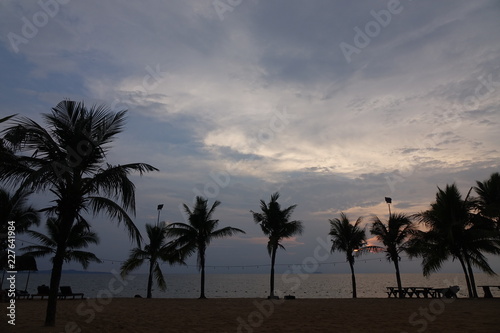 Sunset at pattaya beach thailand