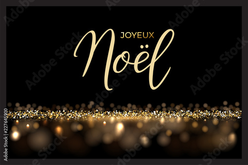 French Christmas luxury design template. Vector Joyeux Noel text isolated on shiny luxury background. photo