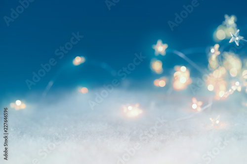 Magic Dark Blue Christmas Bokeh Winter Background photo