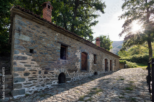 Restored traditional watermill in Agios Germanos village at the Prespes Lakes, Greece
