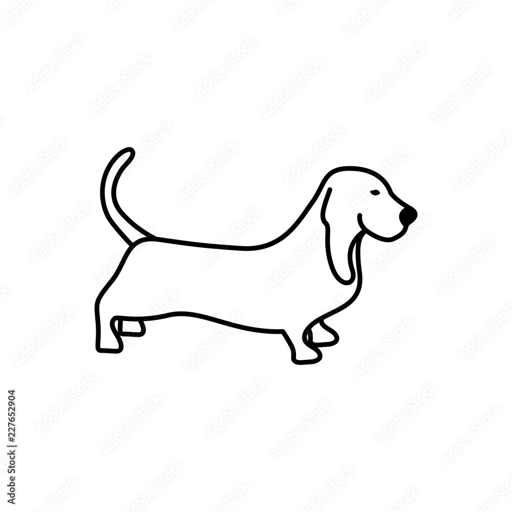 linear dog silhouette vector. dog logo icon template