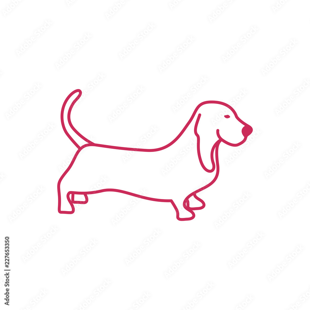 linear dog silhouette vector. dog logo icon template
