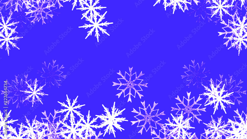 Abstract background with a variety of colorful snowflakes. Big and small. Abstract background with a variety of colorful snowflakes. Big and small.