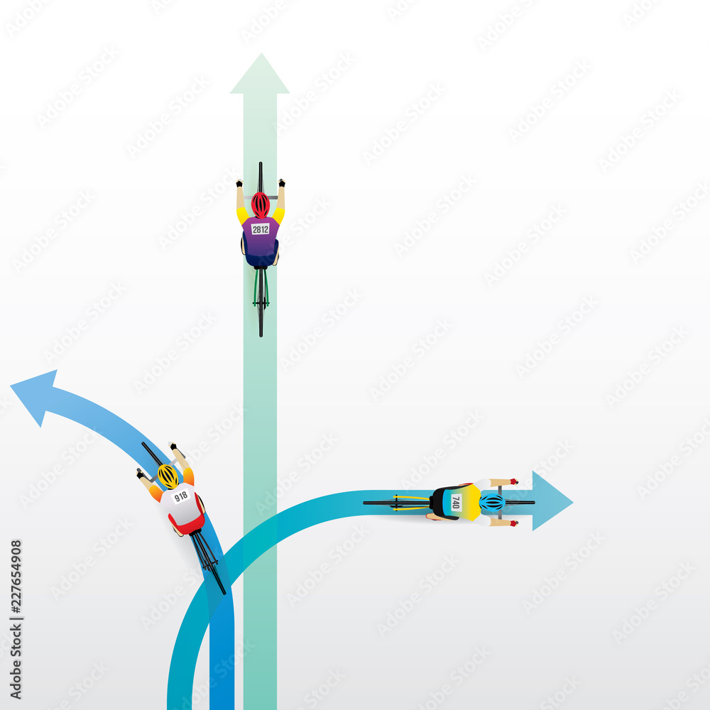 Obraz premium Top view of racing bicycle. Vector illustration