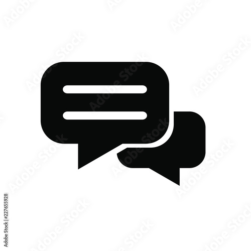 Vector illustration of sms icon messege flat logo design in black color eps