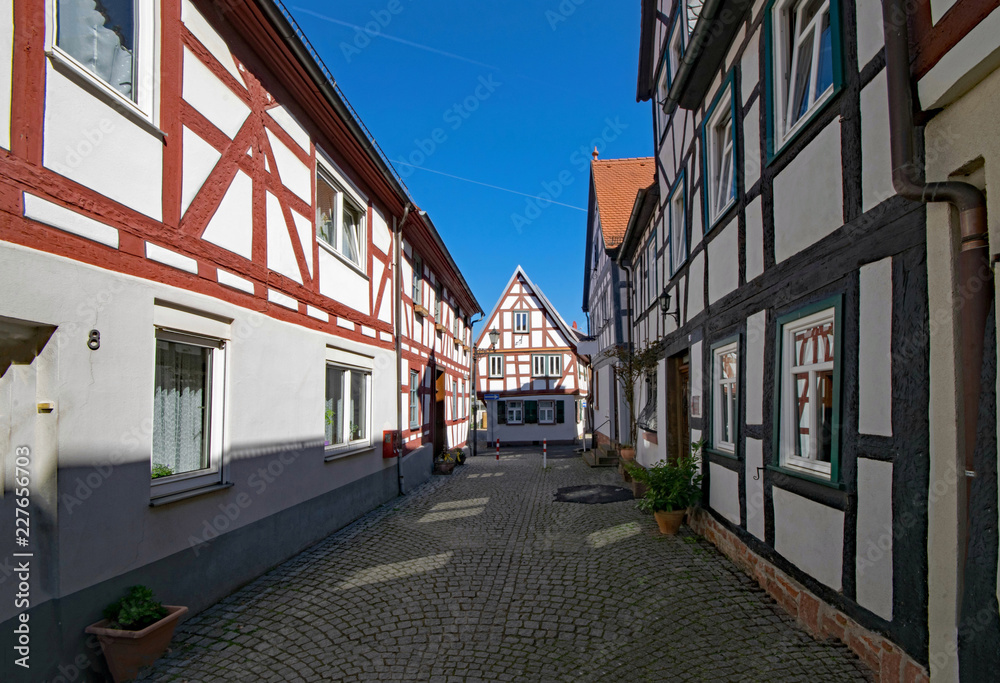 Obraz premium In der Altstadt von Seligenstadt, Hessen, Deutschland 