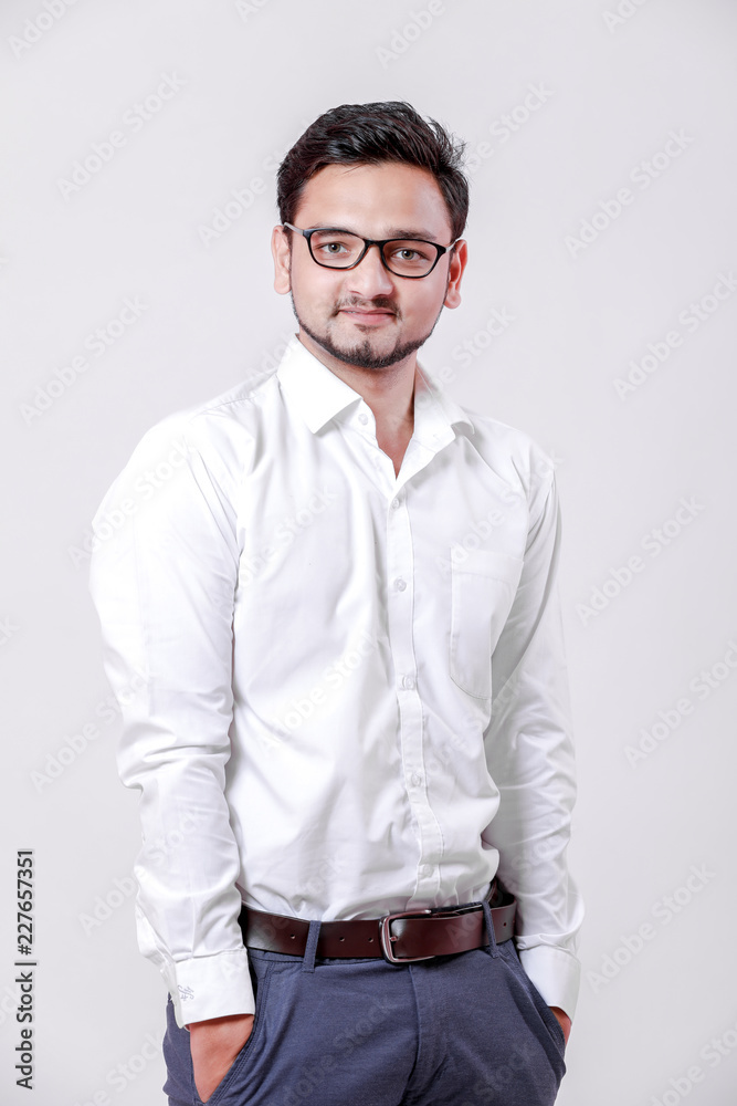 Fototapeta premium young indian man Standing isolated over white background