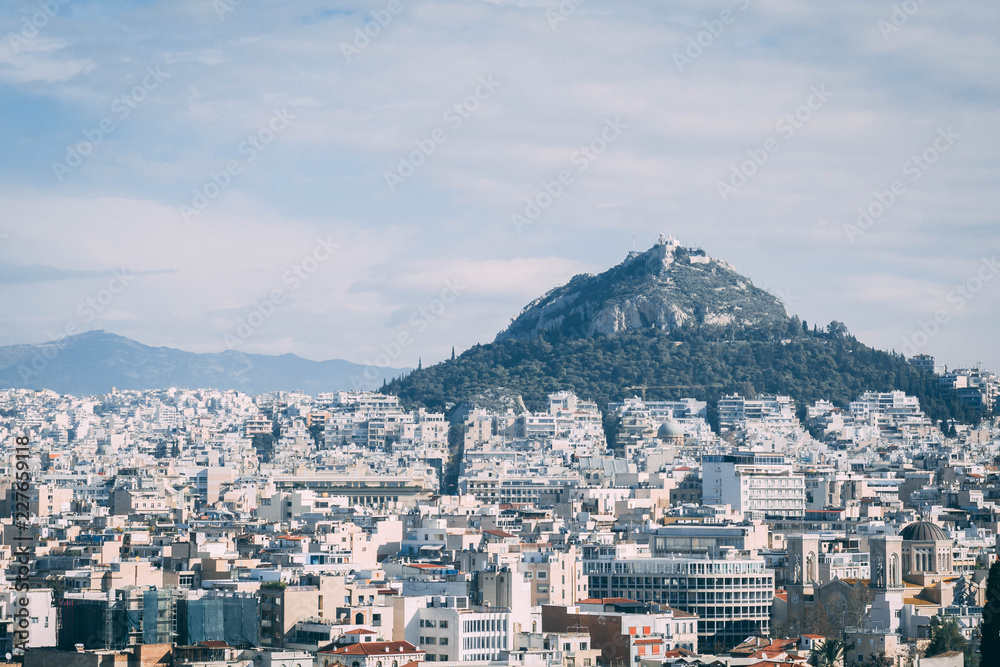 Athens Cityscape and Mount Lycabettus