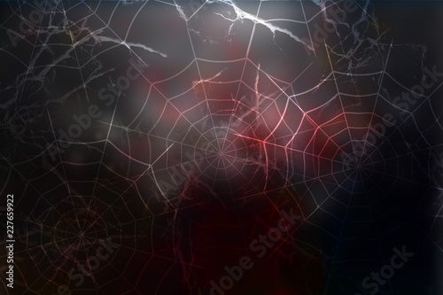 Dark halloween background with spiderweb