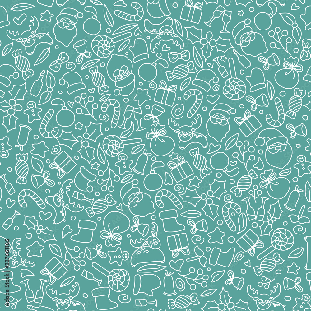Christmas doodle art seamless pattern background. Christmas doodle art seamless pattern background.