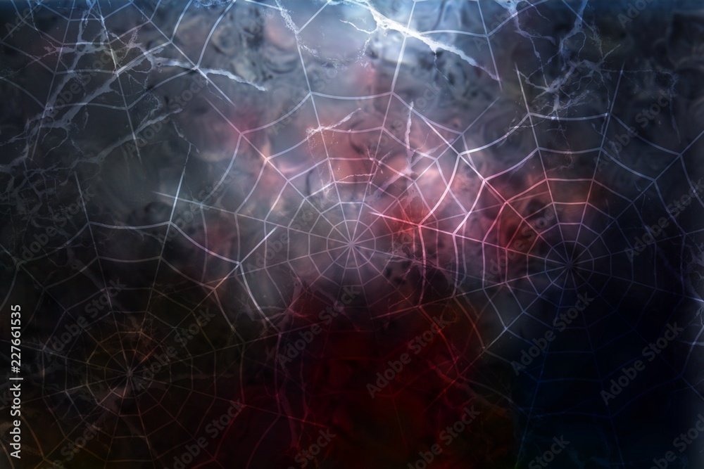 Dark halloween background with spiderweb