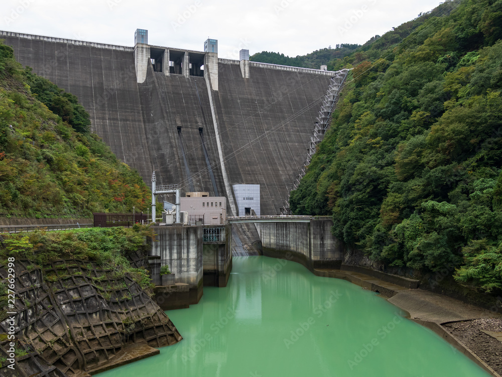 Landscape of MiyagaseDam (神奈川県　宮ヶ瀬ダム) in Kanagawa, Japan.