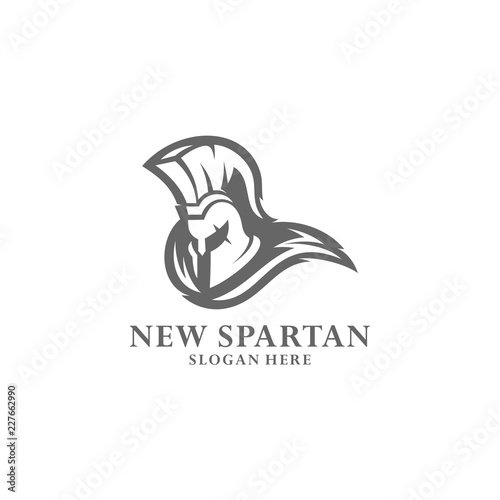Spartan warrior logo design vector illustration. Warriors sport team logo design.