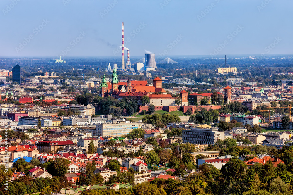 Fototapeta premium City Of Krakow Aerial View