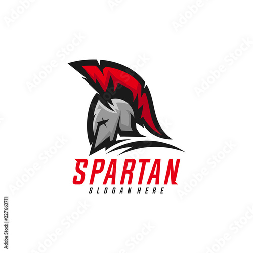 Spartan warrior logo design vector illustration. Warriors sport team logo design.